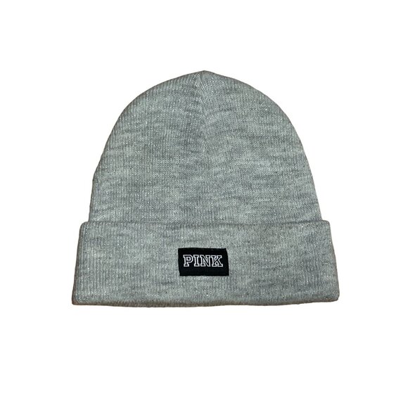 PINK Victoria's Secret Grey Silver Beanie - Picture 1 of 2